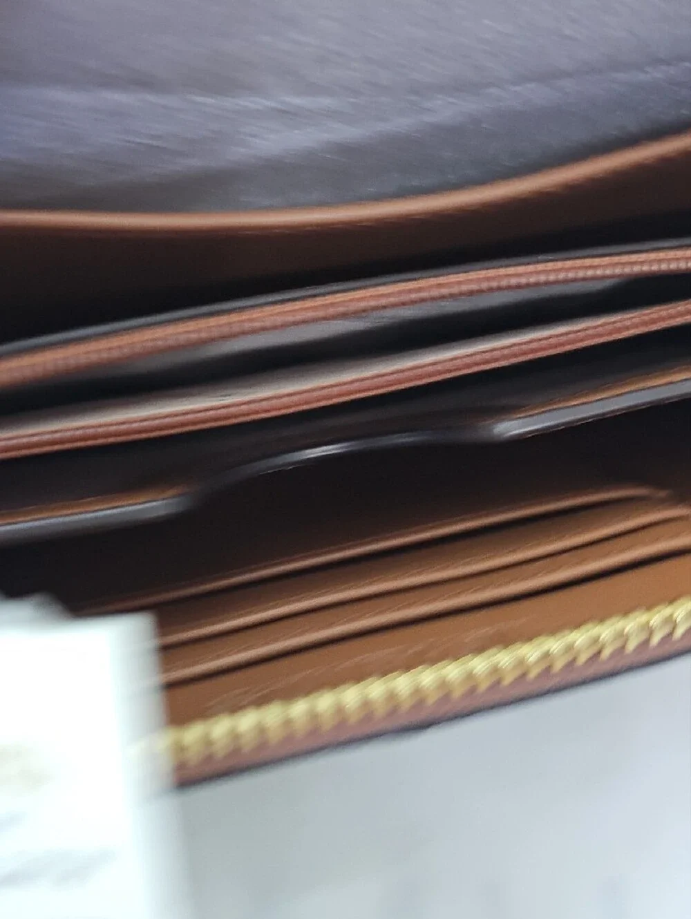 Michael Kors Brown MK Monogram Zip Wallet with Gold Hardware